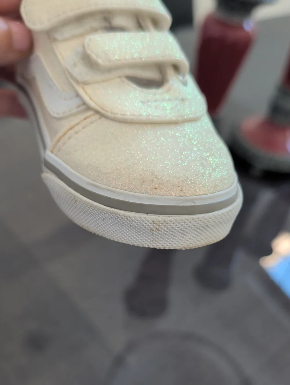 Vans Baby Girl WARD V Gold Glitter Sneakers Gym Shoes